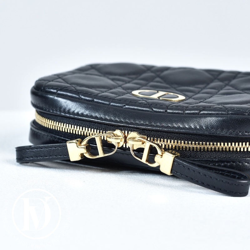 Pochette Caro en cuir noir – Dior – Image 3