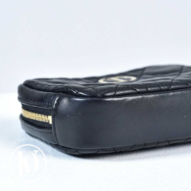 Pochette Caro en cuir noir – Dior – Image 4