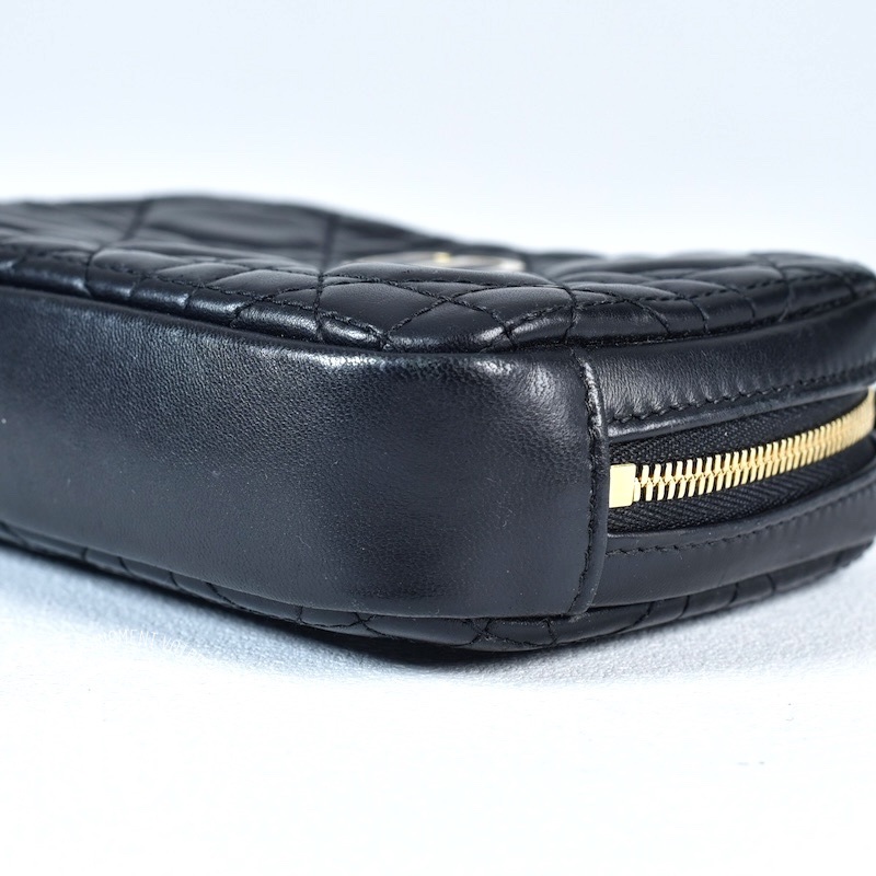 Pochette Caro en cuir noir – Dior – Image 5