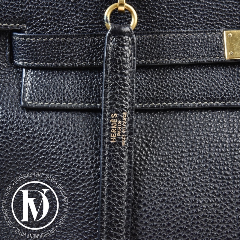 Sac Kelly 35 sellier en cuir Togo noir – Hermès – Image 4