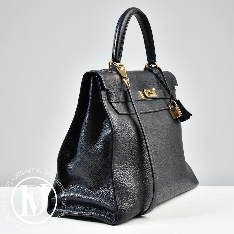 Sac Kelly 35 sellier en cuir Togo noir – Hermès – Image 5