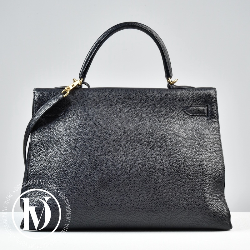 Sac Kelly 35 sellier en cuir Togo noir – Hermès – Image 6