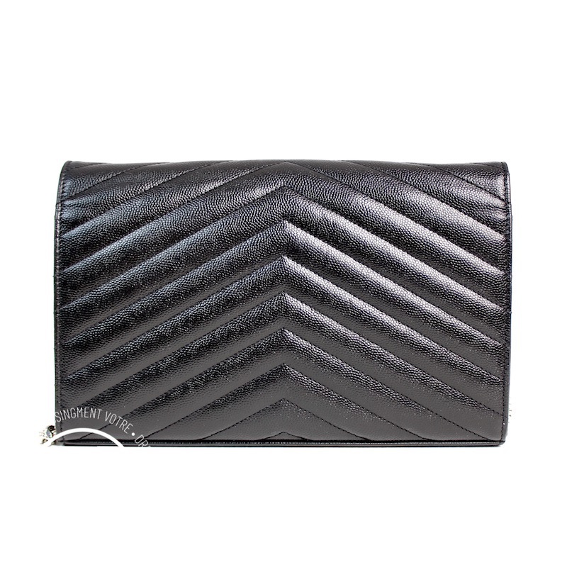 Wallet on chain Cassandre en cuir noir – Saint Laurent – Image 2