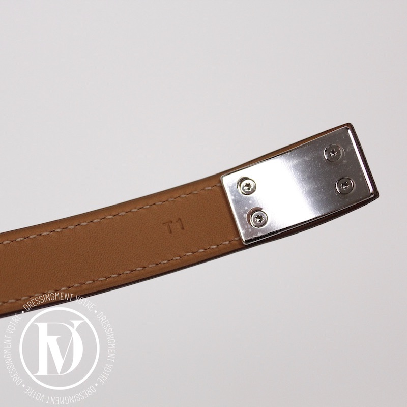 Bracelet Drag double tour en cuir rouge – Hermès – Image 5