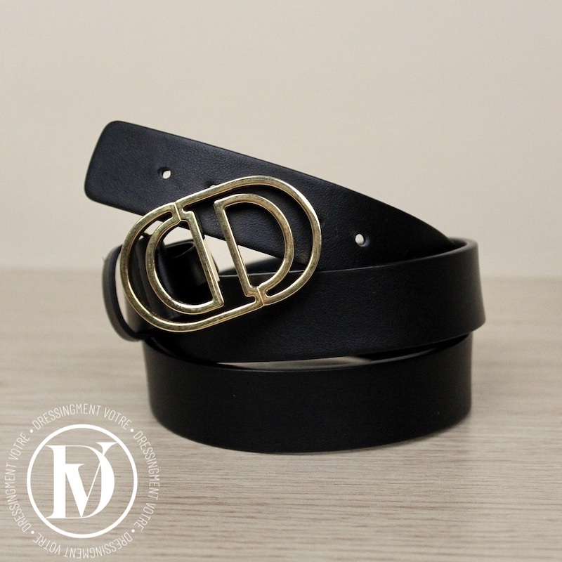 Ceinture CD en cuir noir t.85 – Dior
