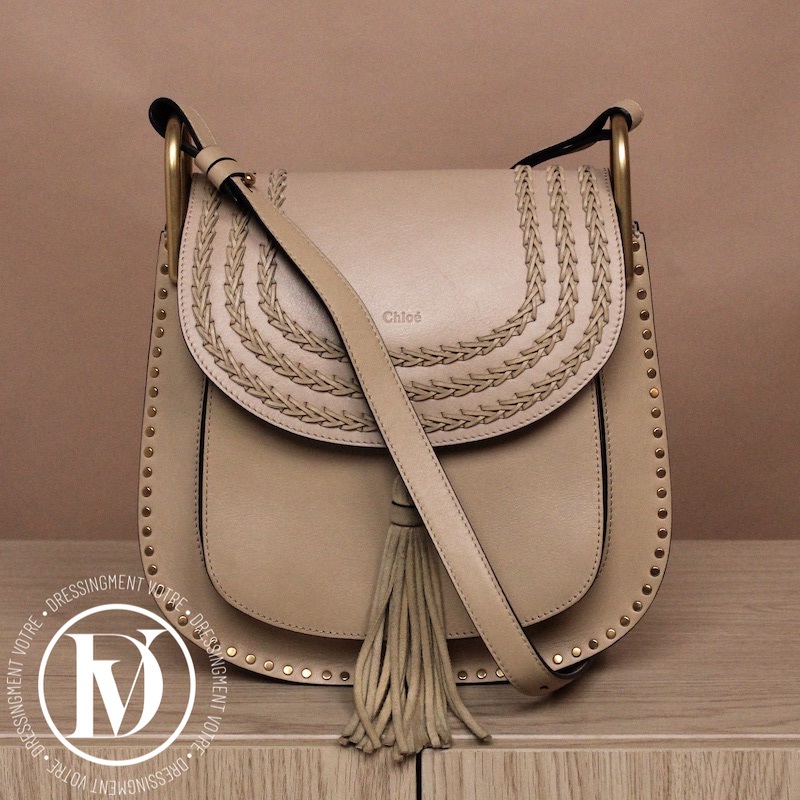 Sac Hudson Médium en cuir beige – Chloé
