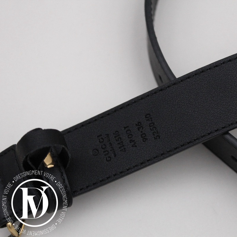 Ceinture GG Marmont en cuir noir t.90 – Gucci – Image 5